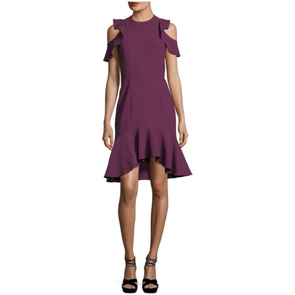 Cinq à Sept Dresses & Skirts - Cinq à Sept Micah Asymmetrical Purple Cold Shoulder Dress Size 2